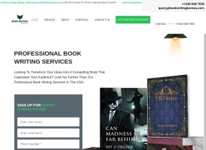 How bookwritingbureau.com looks like on a tablet such as an iPad.