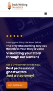How bookwritingfounders.com looks like on a mobile device such as an iPhone.
