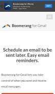 How boomeranggmail.com looks like on a mobile device such as an iPhone.