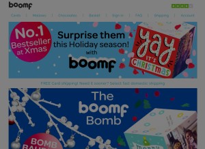 How boomf.com looks like on a tablet such as an iPad.