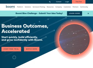 How boomi.com looks like on a tablet such as an iPad.