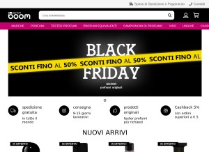 How boomparfum.com looks like on a tablet such as an iPad.