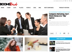 How boomsbeat.com looks like on a tablet such as an iPad.