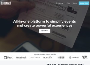 How boomset.com looks like on a tablet such as an iPad.