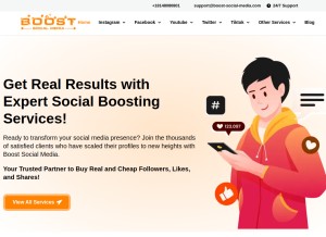 How boost-social-media.com looks like on a tablet such as an iPad.