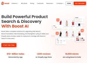 How boostcommerce.net looks like on a tablet such as an iPad.