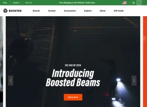 How boostedboards.com looks like on a tablet such as an iPad.
