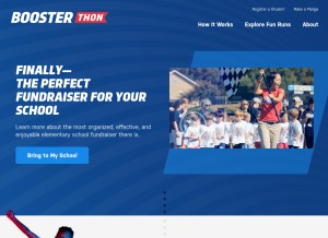 How boosterthon.com looks like on a tablet such as an iPad.