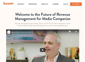 How boostr.com looks like on a tablet such as an iPad.