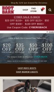 How bootbarn.com looks like on a mobile device such as an iPhone.