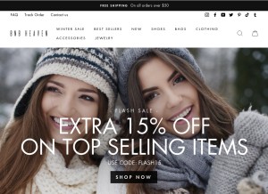 How bootsnbagsheaven.com looks like on a tablet such as an iPad.