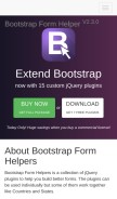 How bootstrapformhelpers.com looks like on a mobile device such as an iPhone.