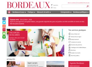 How bordeaux.fr looks like on a tablet such as an iPad.