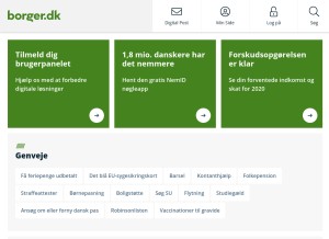 How borger.dk looks like on a tablet such as an iPad.