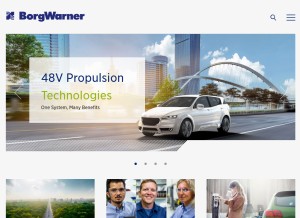 How borgwarner.com looks like on a tablet such as an iPad.