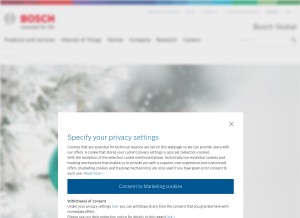 How bosch.com looks like on a tablet such as an iPad.