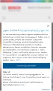 How bosch.de looks like on a mobile device such as an iPhone.