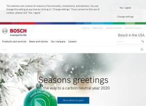 How bosch.us looks like on a tablet such as an iPad.