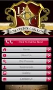 How bosscustomcabinets.com looks like on a mobile device such as an iPhone.