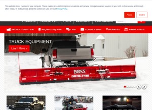 How bossplow.com looks like on a tablet such as an iPad.