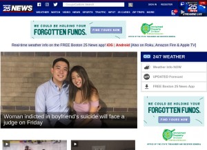How boston25news.com looks like on a tablet such as an iPad.