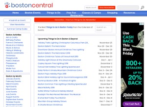 How bostoncentral.com looks like on a tablet such as an iPad.