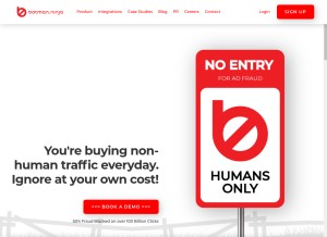 How botman.ninja looks like on a tablet such as an iPad.