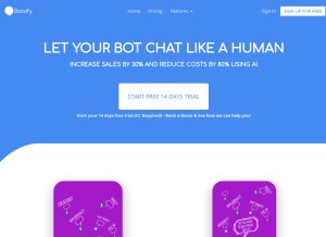 How botsify.com looks like on a tablet such as an iPad.