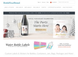 How bottleyourbrand.com looks like on a tablet such as an iPad.