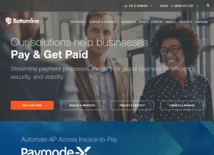 How bottomline.com looks like on a tablet such as an iPad.