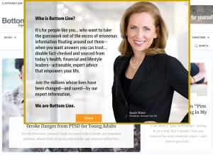 How bottomlineinc.com looks like on a tablet such as an iPad.