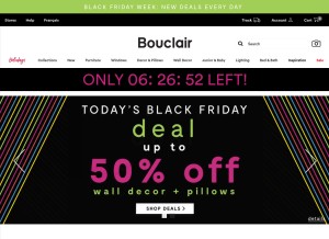 How bouclair.com looks like on a tablet such as an iPad.