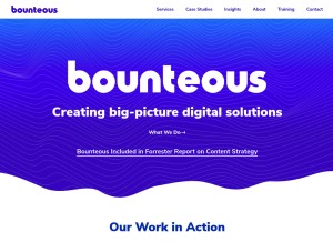 How bounteous.com looks like on a tablet such as an iPad.