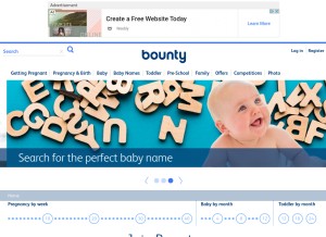 How bounty.com looks like on a tablet such as an iPad.