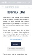 How boursier.com looks like on a mobile device such as an iPhone.