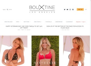 How boutinela.com looks like on a tablet such as an iPad.