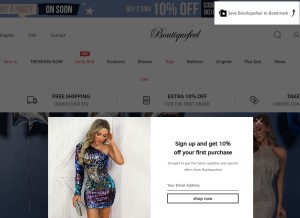How boutiquefeel.com looks like on a tablet such as an iPad.
