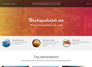 How boutiquehotel.me looks like on a tablet such as an iPad.