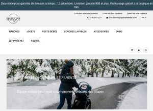 How boutiqueplanetebebe.com looks like on a tablet such as an iPad.
