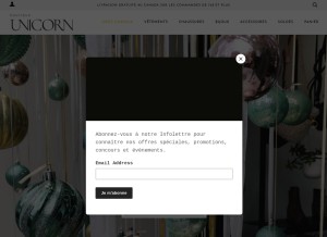 How boutiqueunicorn.com looks like on a tablet such as an iPad.
