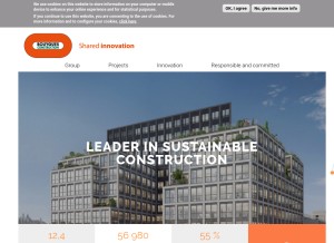 How bouygues-construction.com looks like on a tablet such as an iPad.