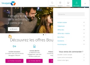 How bouyguestelecom.com looks like on a tablet such as an iPad.