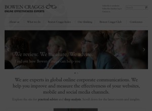 How bowencraggs.com looks like on a tablet such as an iPad.