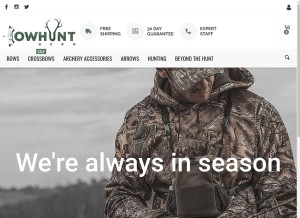 How bowhunthero.com looks like on a tablet such as an iPad.