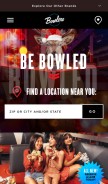 How bowlero.com looks like on a mobile device such as an iPhone.