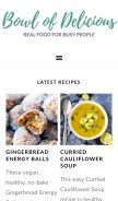 How bowlofdelicious.com looks like on a mobile device such as an iPhone.