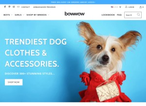 How bowwow.shop looks like on a tablet such as an iPad.