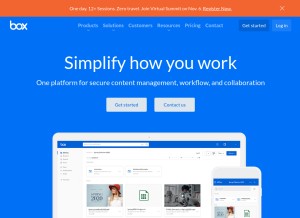 How box.net looks like on a tablet such as an iPad.