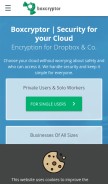 How boxcryptor.com looks like on a mobile device such as an iPhone.