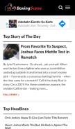 How boxingscene.com looks like on a mobile device such as an iPhone.